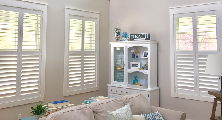 white shutters in Washington DC great room